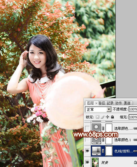 Photoshop调出红褐色的甜美女生照片处理教程