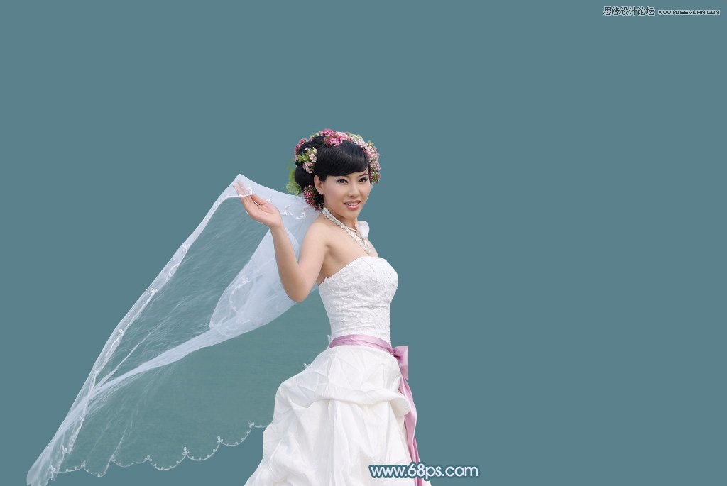 巧用Photoshop通道抠出外景透明的婚纱教程
