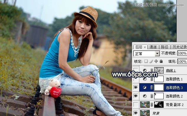 Photoshop给外景人像添加暖黄色艺术效果