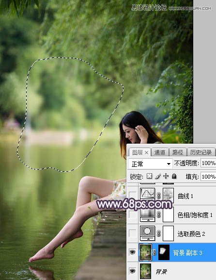 PS调色调出冷色LOMO效果的河边女孩照片处理