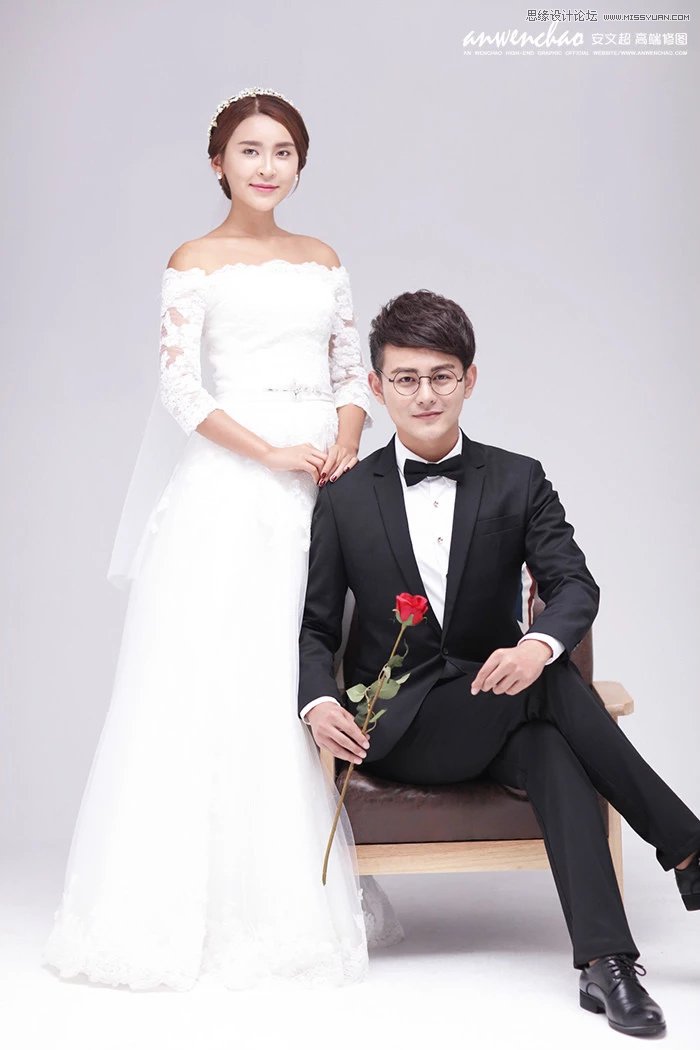 Photoshop调出室内婚纱照片韩式艺术效果