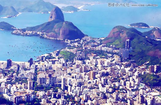 Photoshop巧用滤镜把风景照片变成插画效果