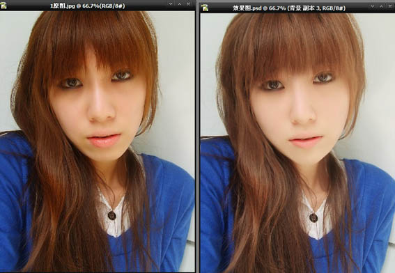 Photoshop给室内美女自拍头像照片美化修饰教程
