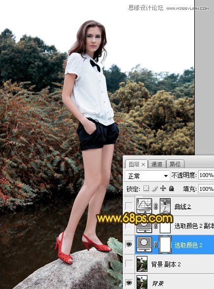 Photoshop制作黄昏色美景效果的外景人像照片