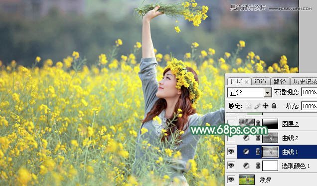 Photoshop给外景女孩照片添加柔和逆光效果