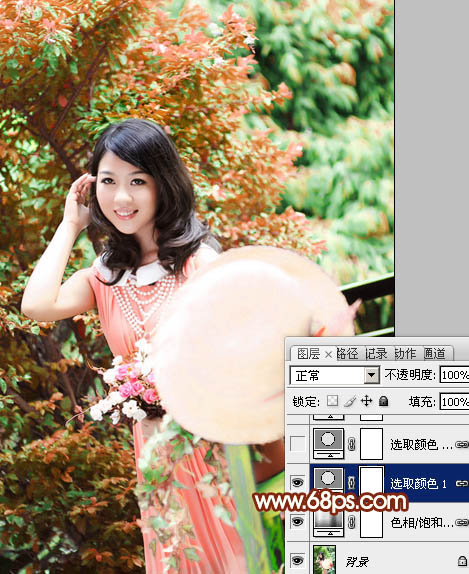 Photoshop调出红褐色的甜美女生照片处理教程