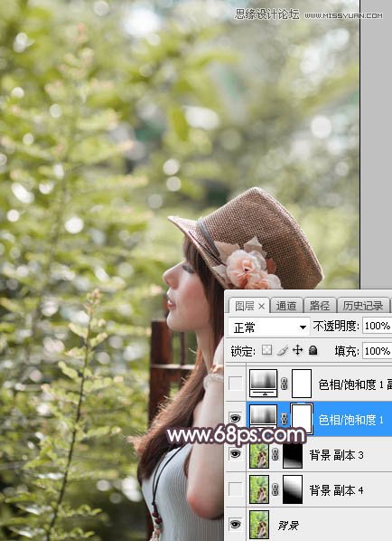 Photoshop调色调出甜美逆光艺术效果的外景人像