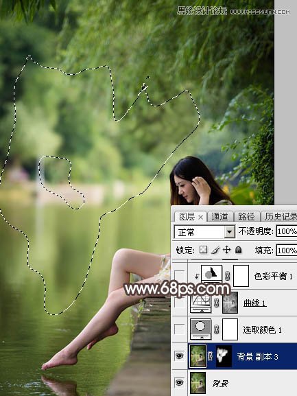 Photoshop调出唯美冷色效果的河边女孩照片