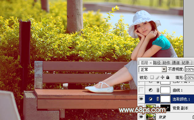 用Photoshop调出流行黄褐色的甜美女生照片