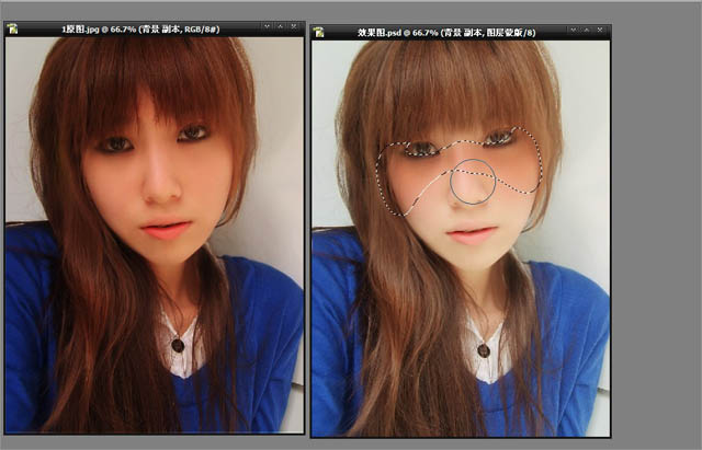 Photoshop给室内美女自拍头像照片美化修饰教程