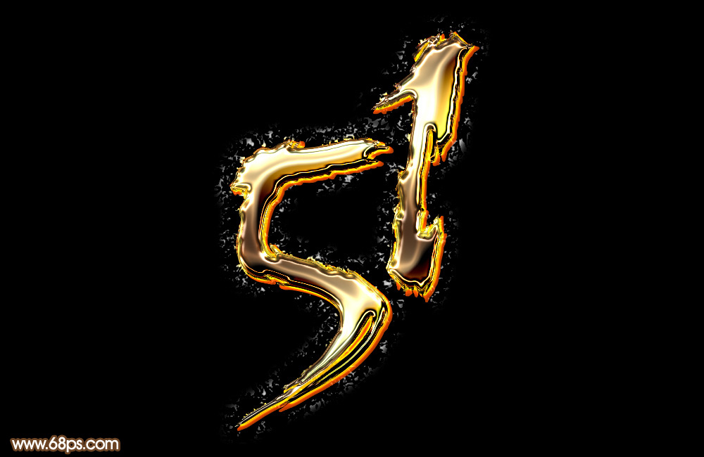 photoshop绘制黄金质感的51艺术字特效教程