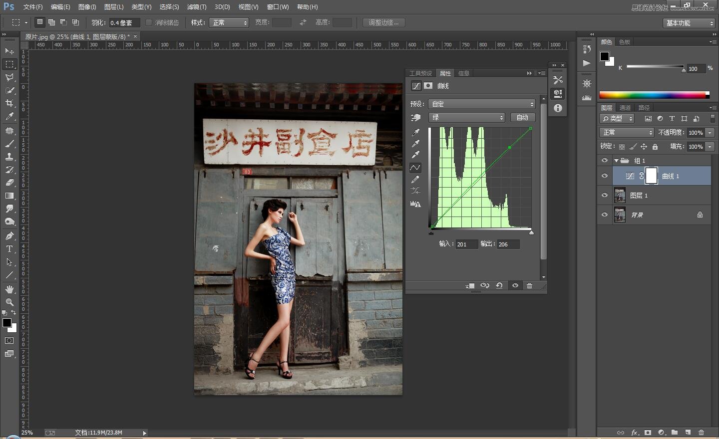 Photoshop调出后期质感古铜色效果的人像照片