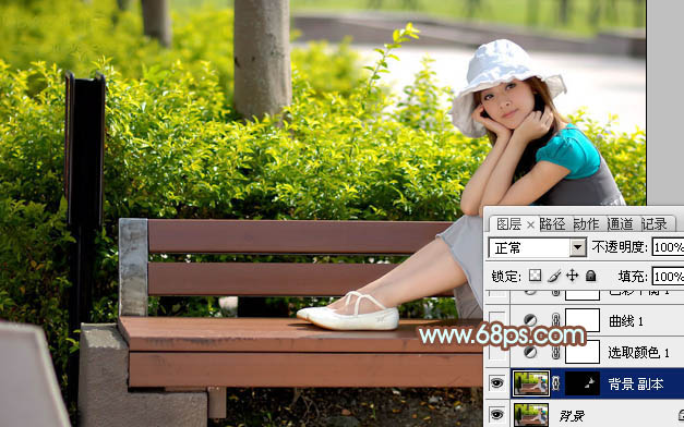 用Photoshop调出流行黄褐色的甜美女生照片