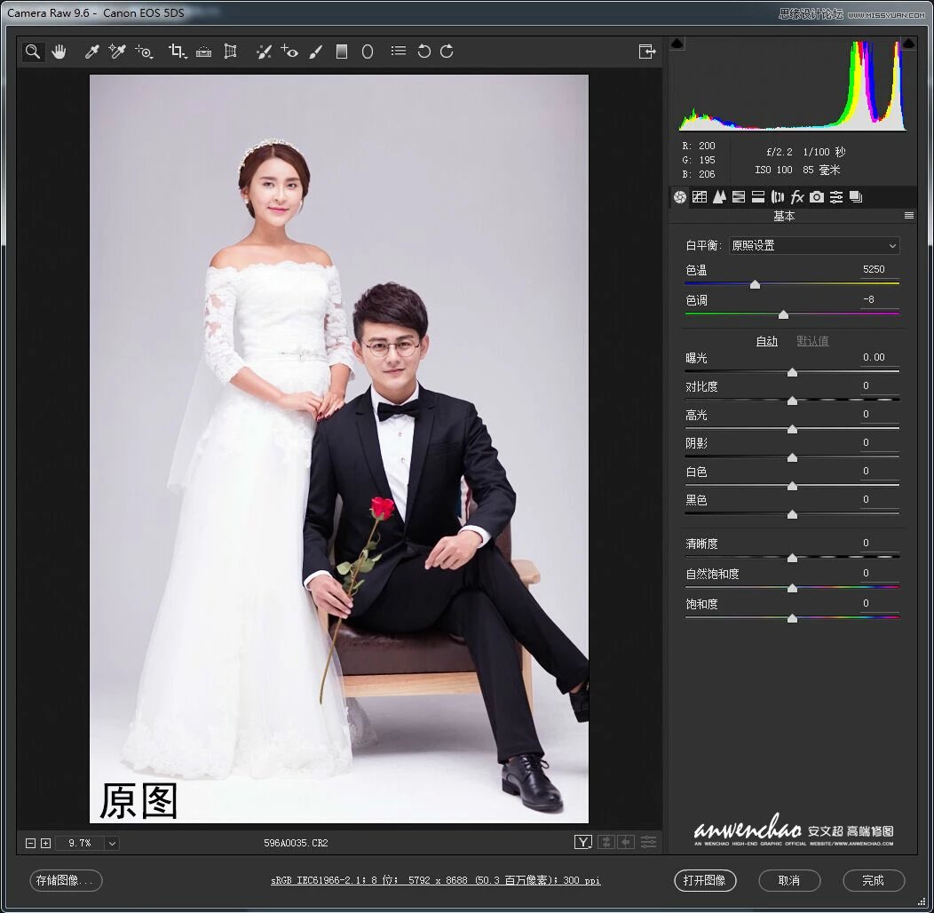 Photoshop调出室内婚纱照片韩式艺术效果