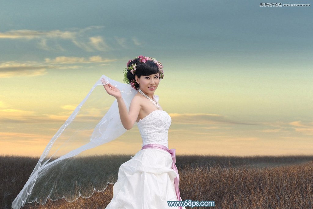 巧用Photoshop通道抠出外景透明的婚纱教程