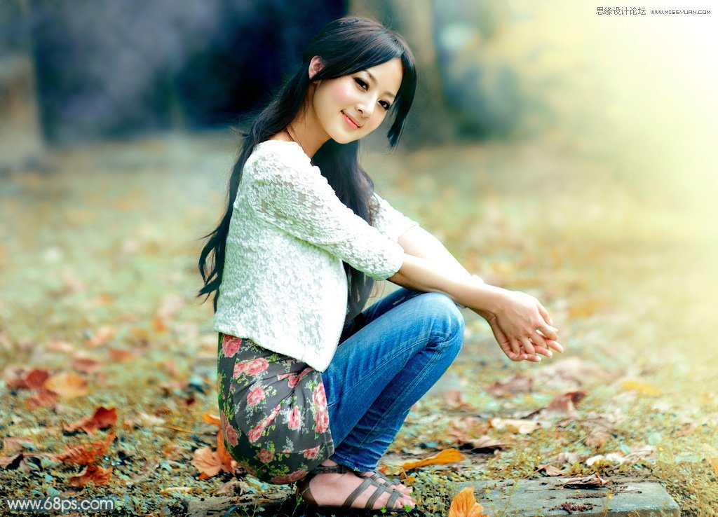 photoshop调出淡雅逆光效果图的果子人像
