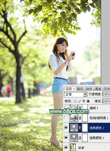 Photoshop制作橙红色的长腿美女照片处理
