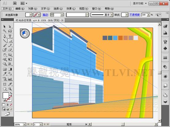 Illustrator CS5透视网格绘制街区效果图,PS教程,